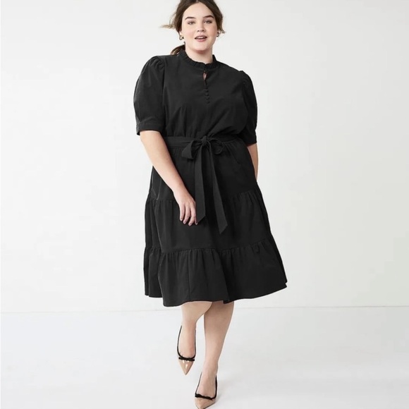 NWT Draper James RSVP Black Velvety Cord Dress With Bow - Picture 4 of 4